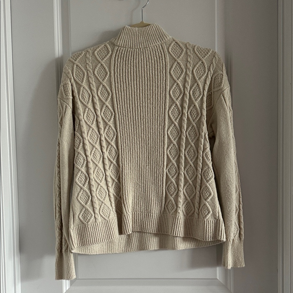 Express Brand Women’s Cream Cable Knit Turtleneck Sweater - Picture 6 of 6